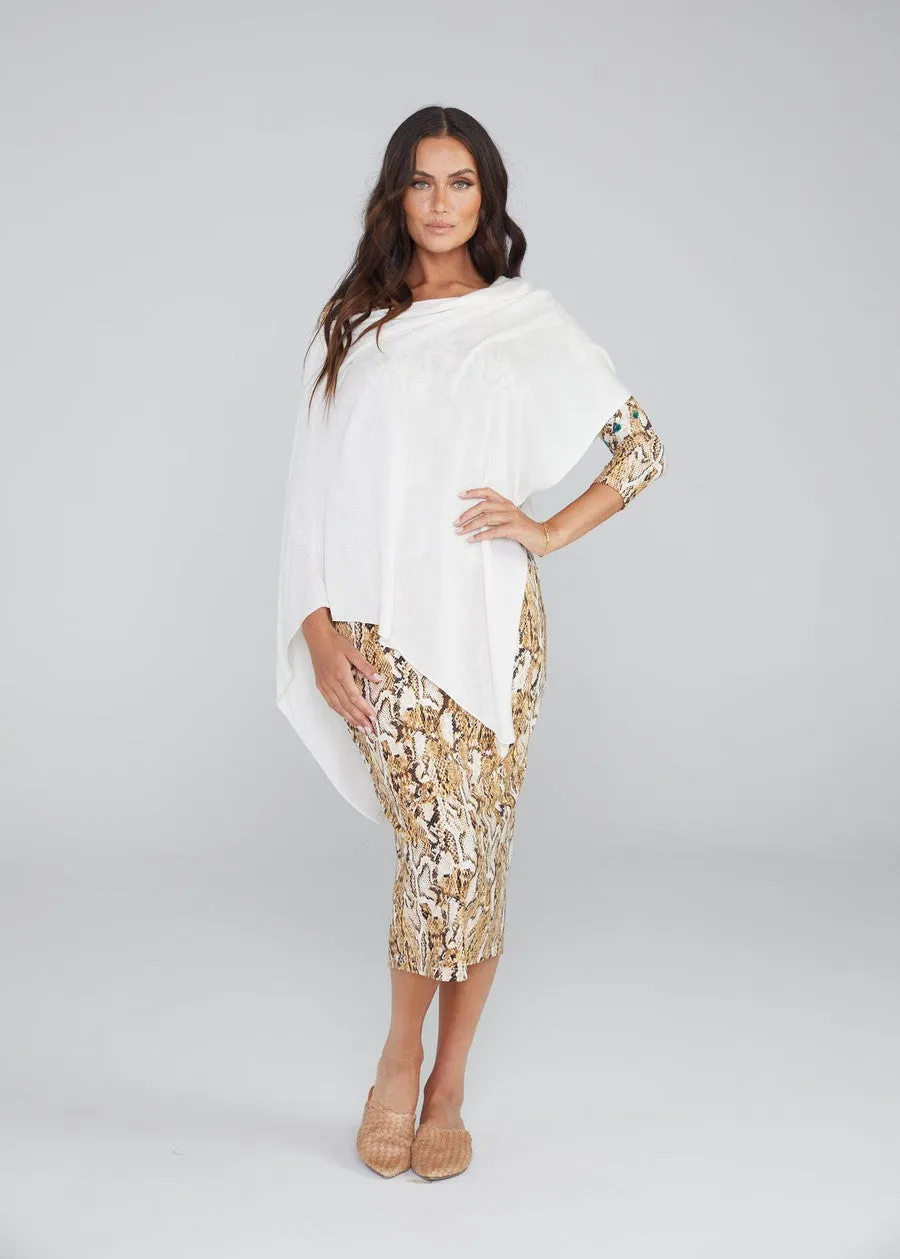 Carrie Cashmere/Bamboo Poncho - Pearl