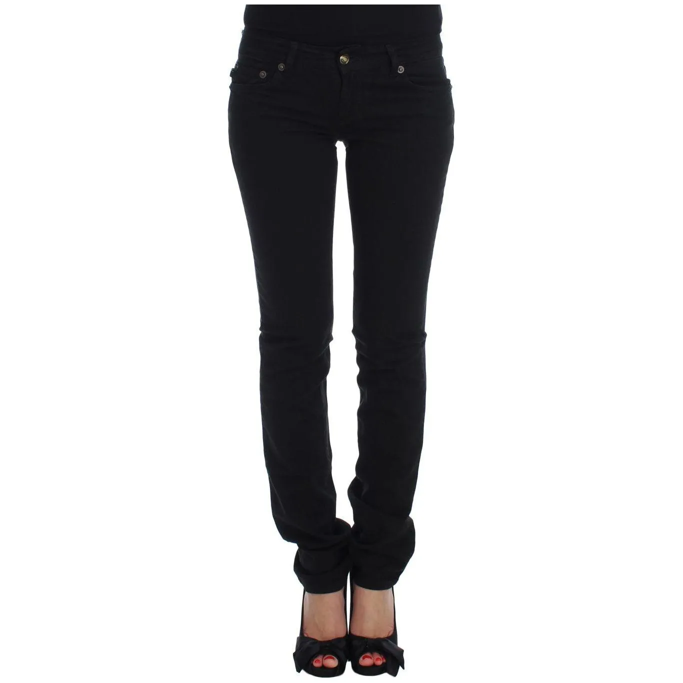 Cavalli Chic Slim Skinny Black Jeans