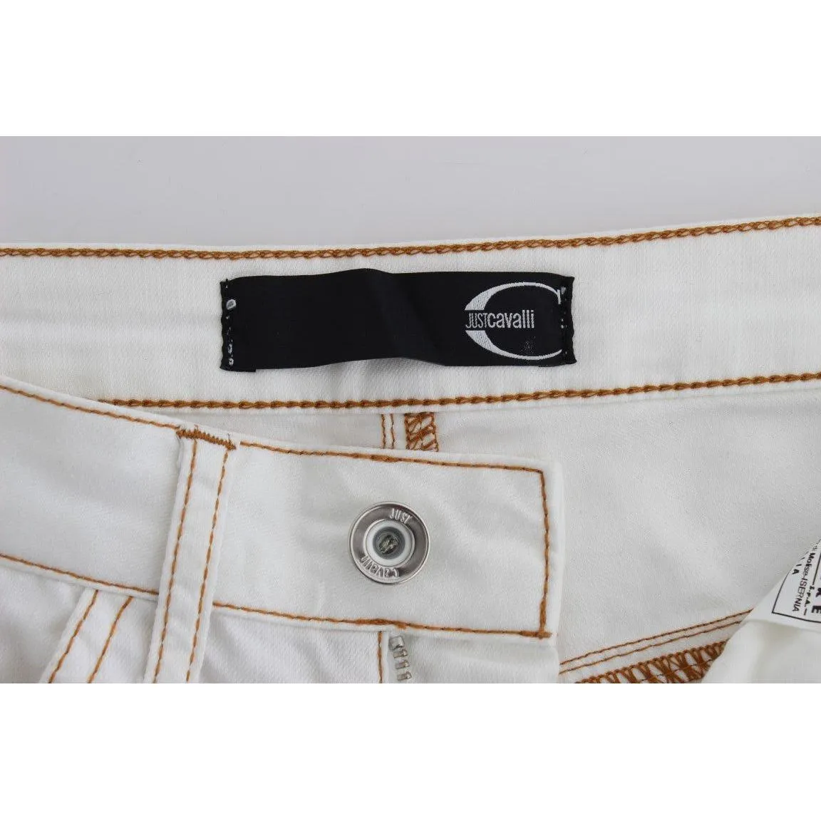 Cavalli Chic White Slim Fit Denim