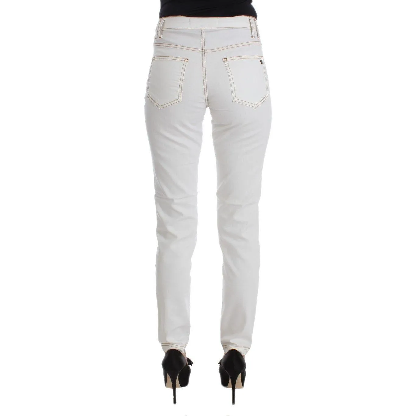 Cavalli Chic White Slim Fit Denim