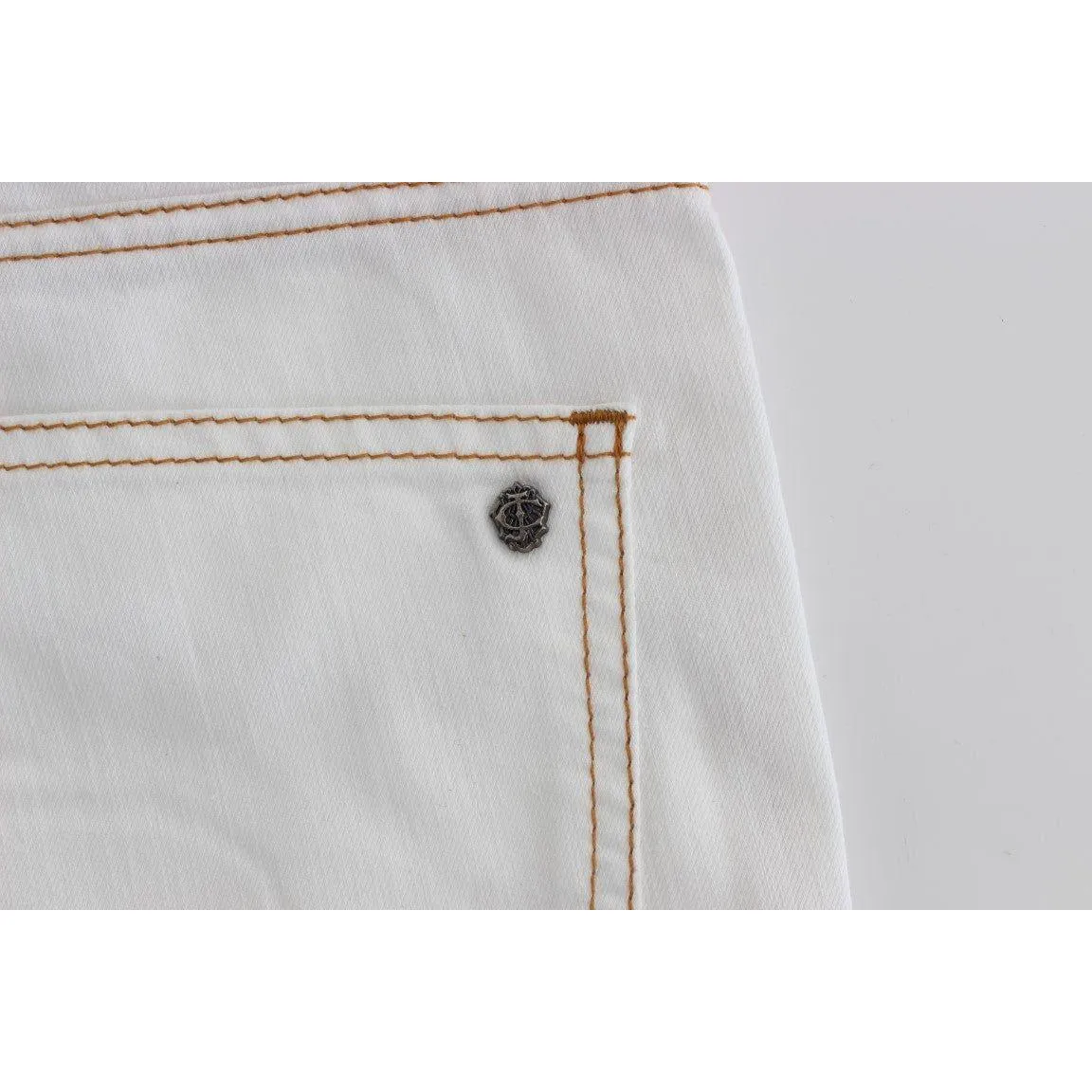 Cavalli Chic White Slim Fit Denim