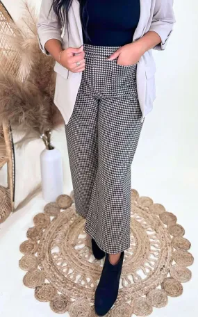 Checked Pattern Flared Pants