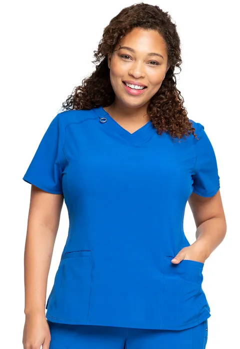 Cherokee Infinity Women's Rib-Knit V-Neck Scrub Top CK865A