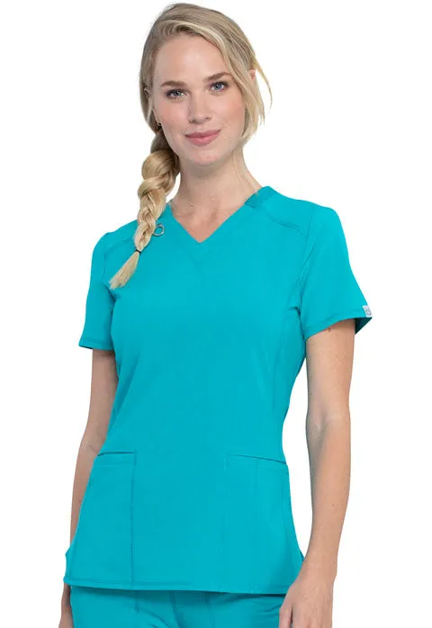 Cherokee Infinity Women's Rib-Knit V-Neck Scrub Top CK865A