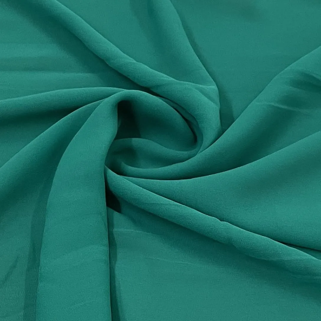 Classic Green Solid Georgette Fabric