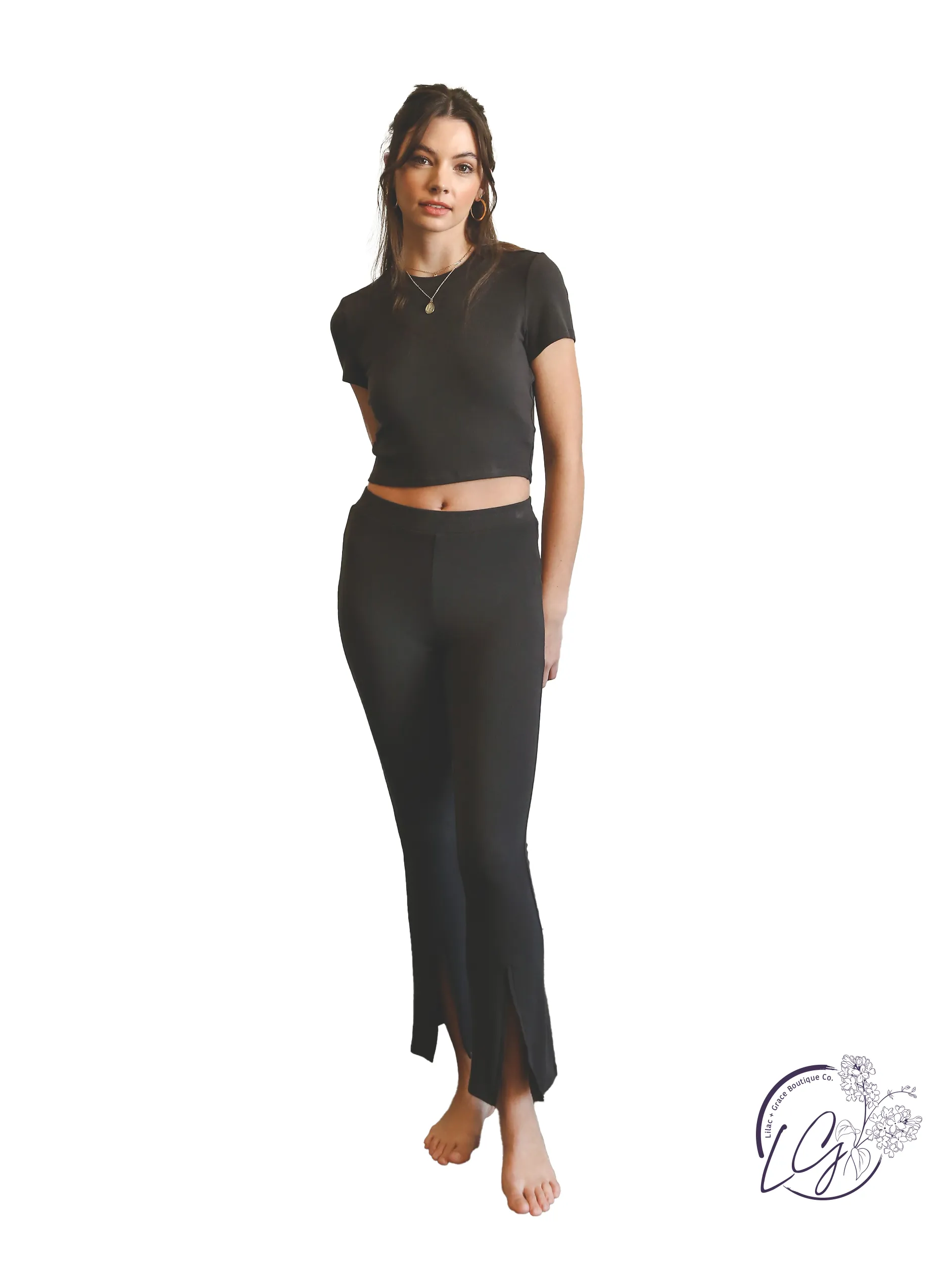 Classy & Comfy Ribbed Flared Pants