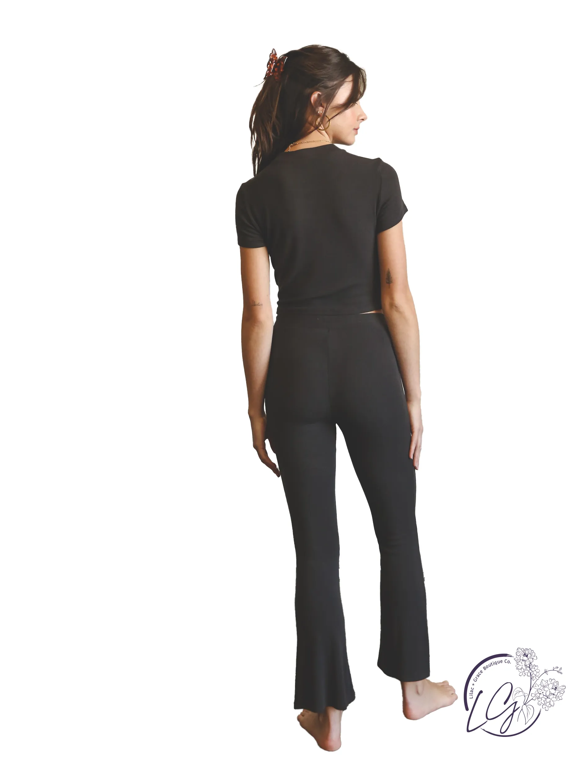 Classy & Comfy Ribbed Flared Pants