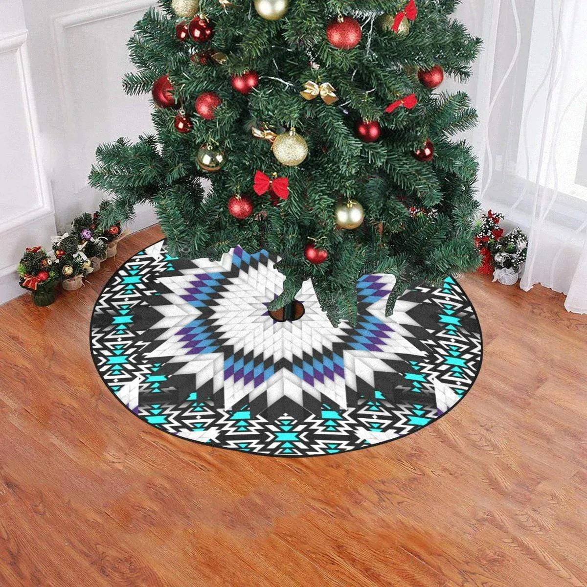 Cool Sky Star Christmas Tree Skirt 47" x 47"