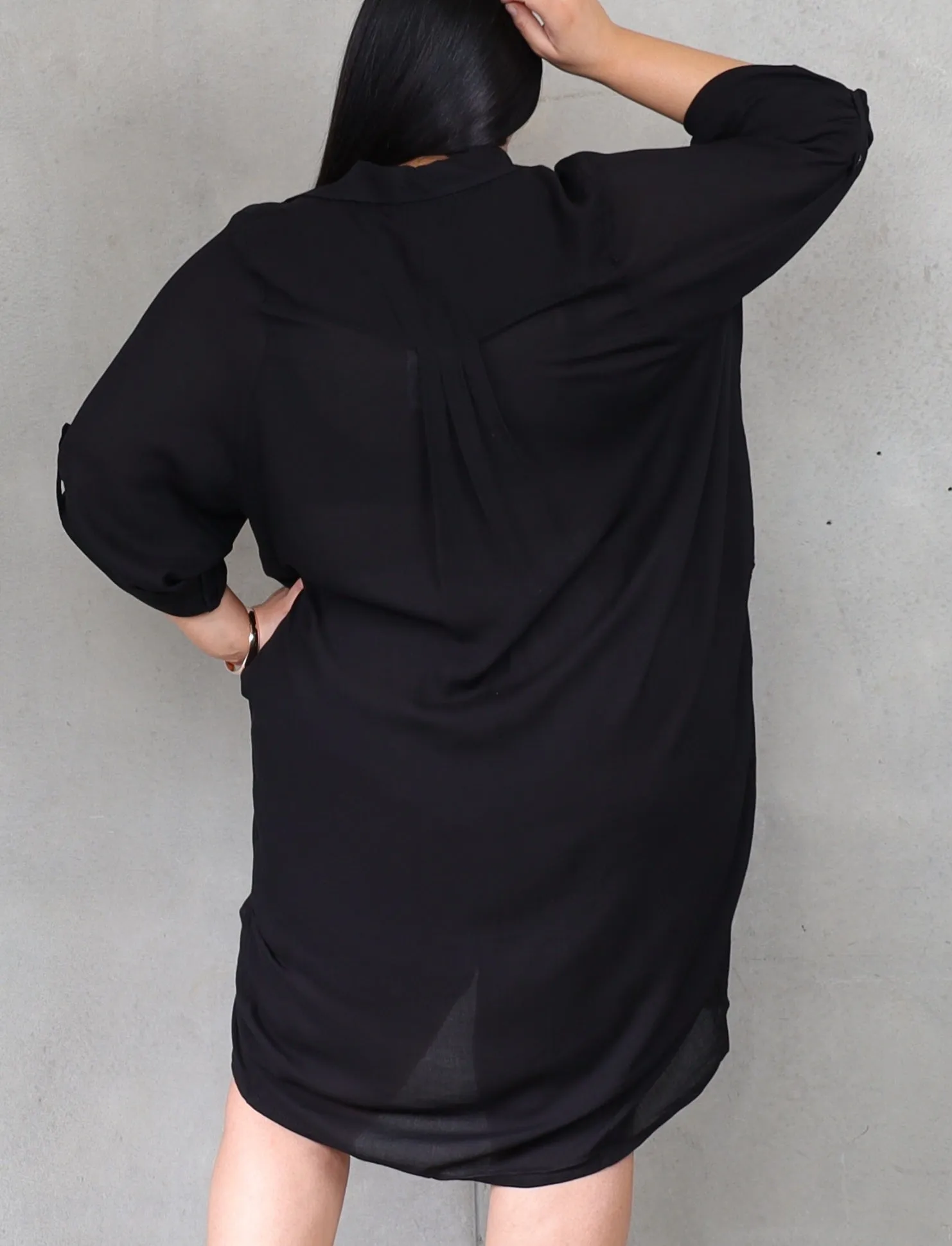 Corfu Shirt Dress - Black