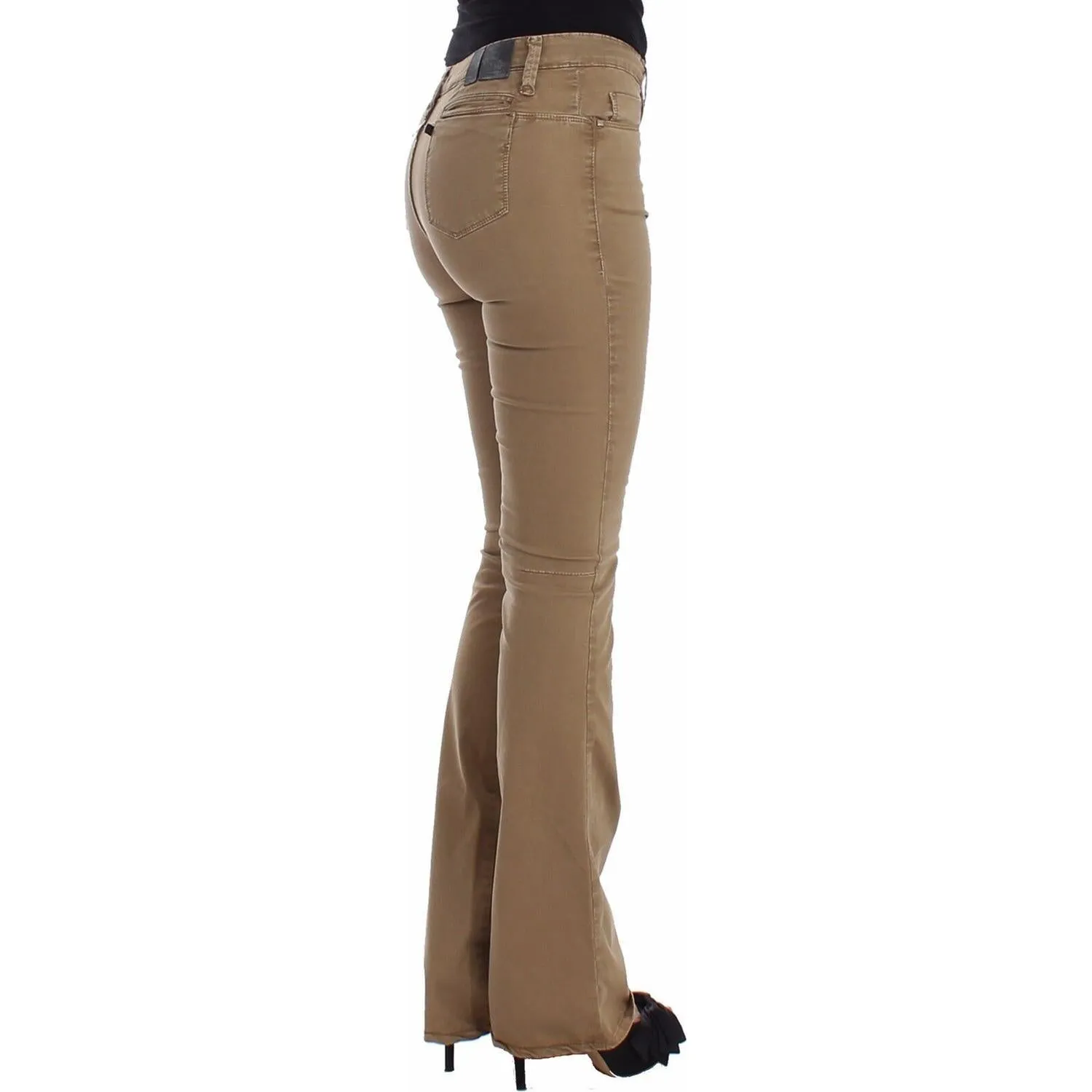 Costume National Chic Beige Straight Leg Fashion Jeans