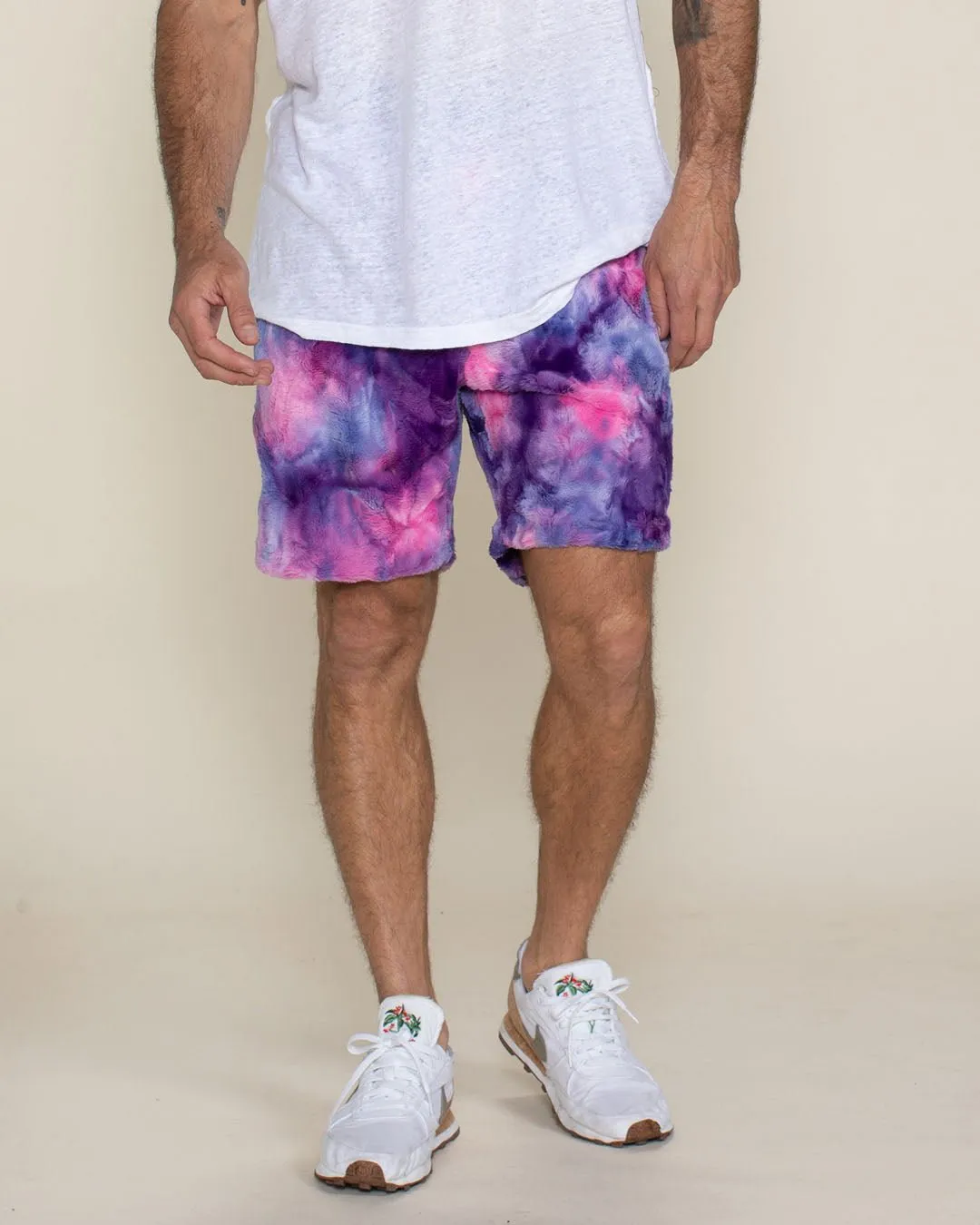 Cotton Candy Cat Ultra Soft Faux Fur Sweat Shorts | Men's