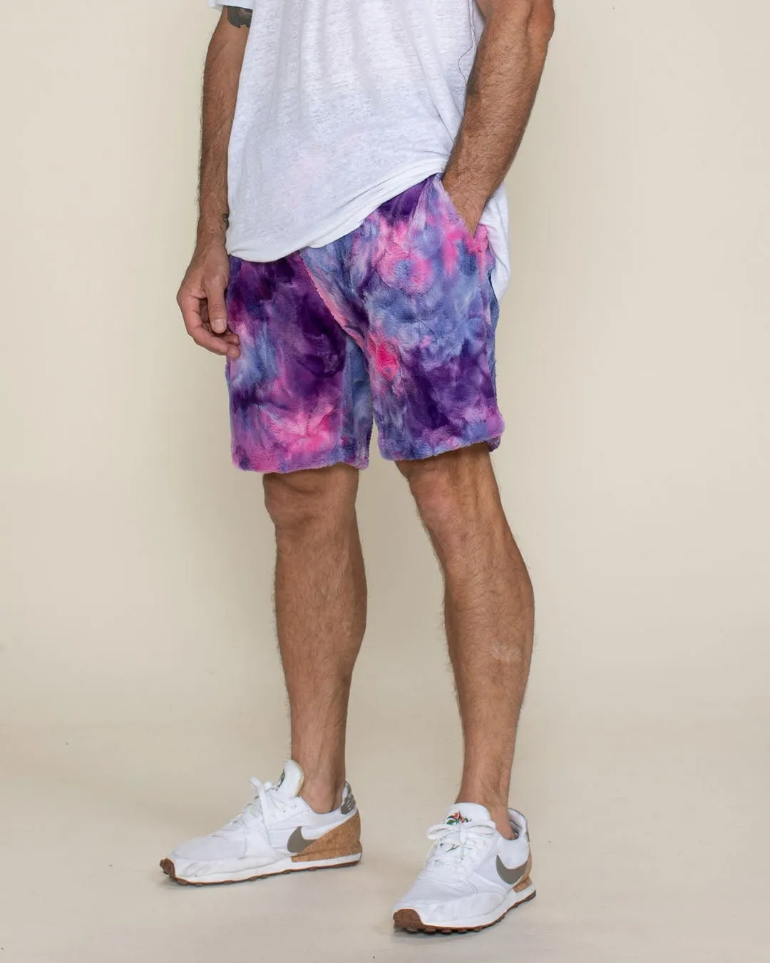 Cotton Candy Cat Ultra Soft Faux Fur Sweat Shorts | Men's