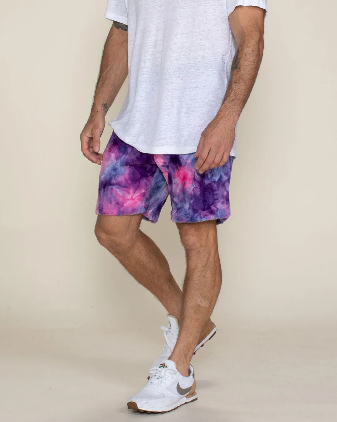 Cotton Candy Cat Ultra Soft Faux Fur Sweat Shorts | Men's