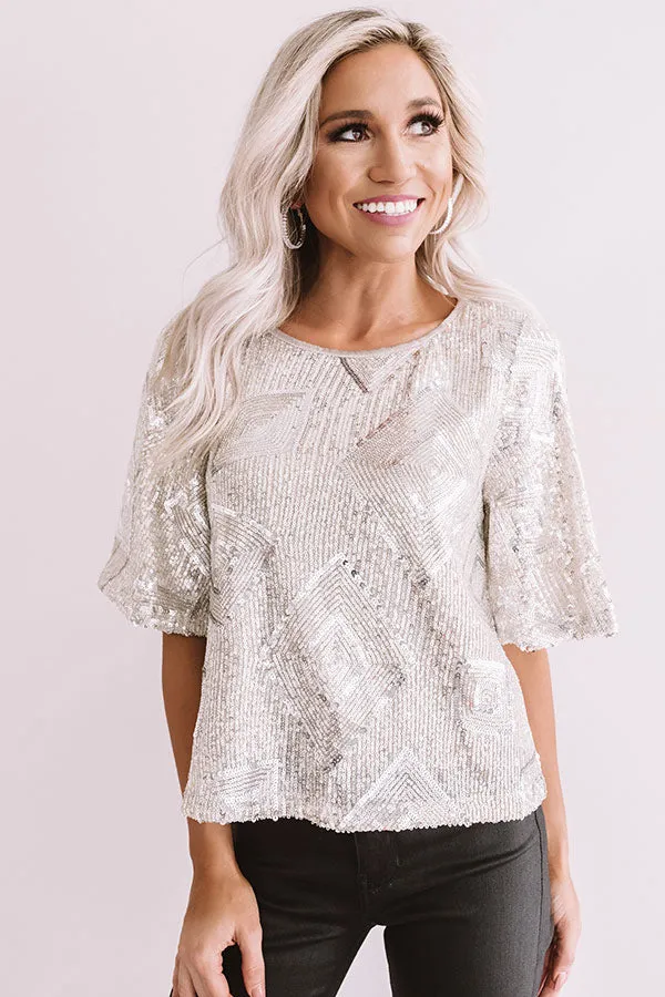 Countdown To Champagne Sequin Top