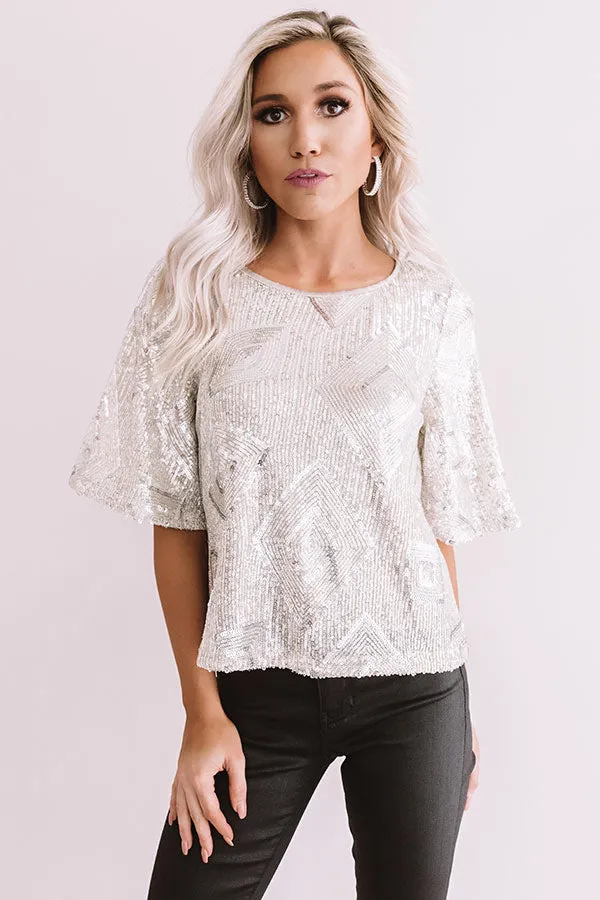 Countdown To Champagne Sequin Top