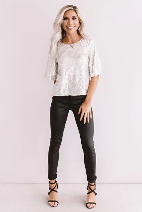 Countdown To Champagne Sequin Top