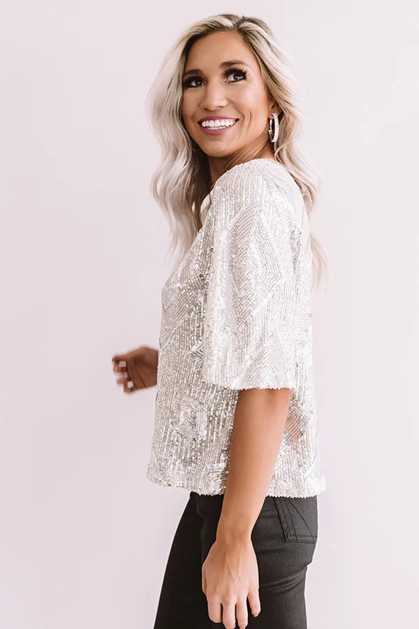 Countdown To Champagne Sequin Top