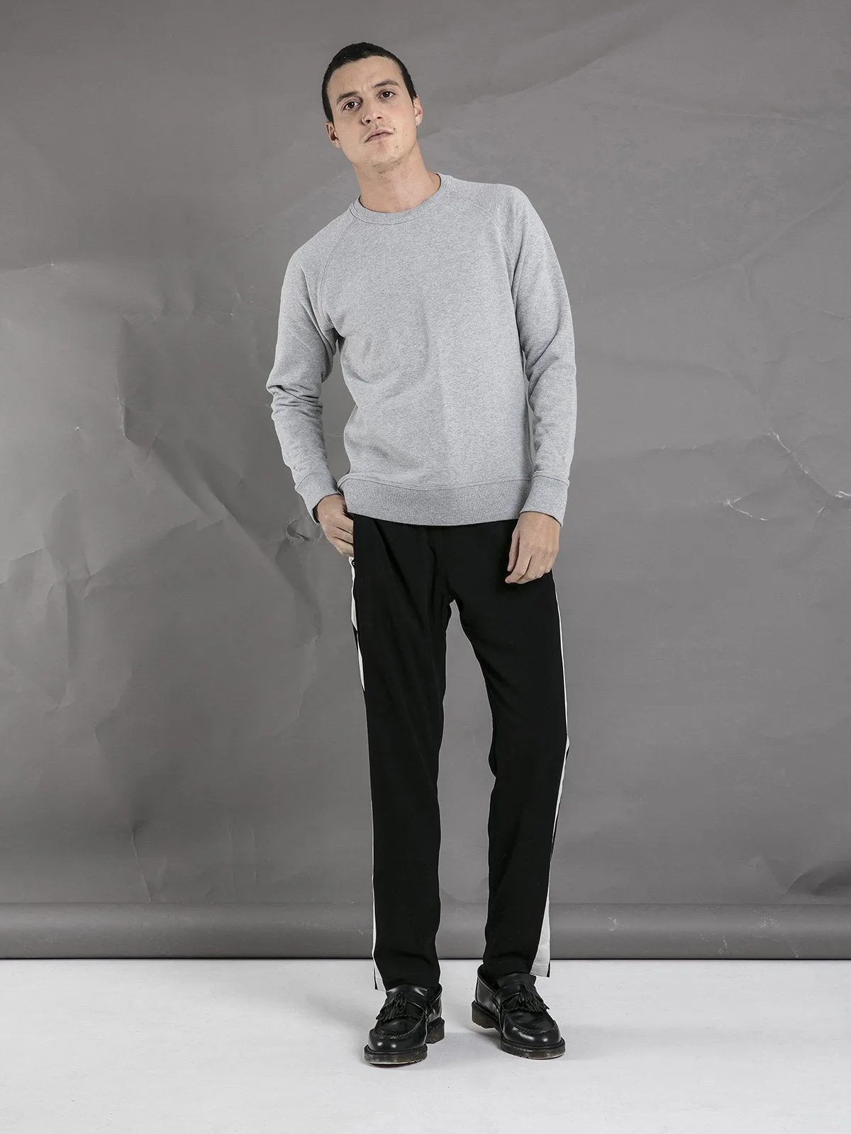 Crew Neck Sweater - Light Gray