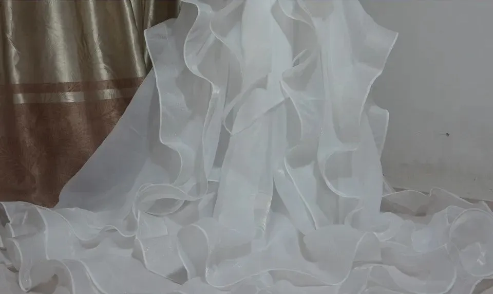 Custom Ruffled Organza Wedding Train All Sizes/Colors