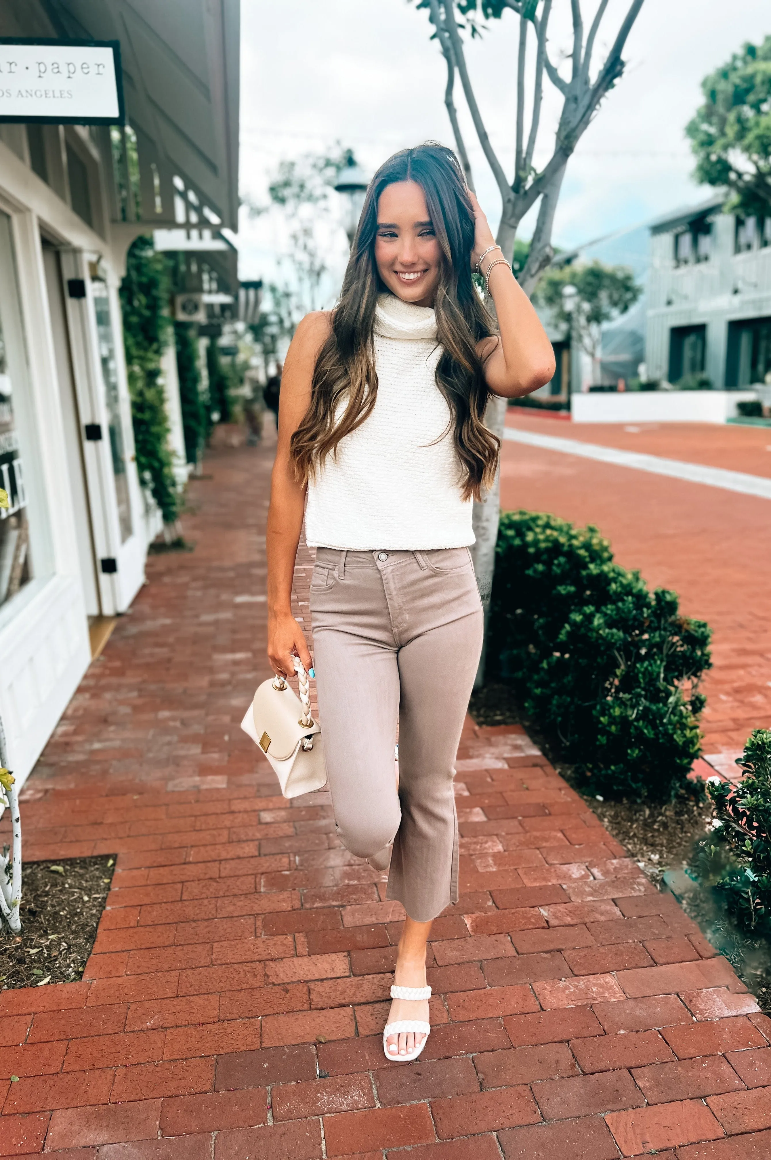 Dani Cropped Kick Flare Taupe