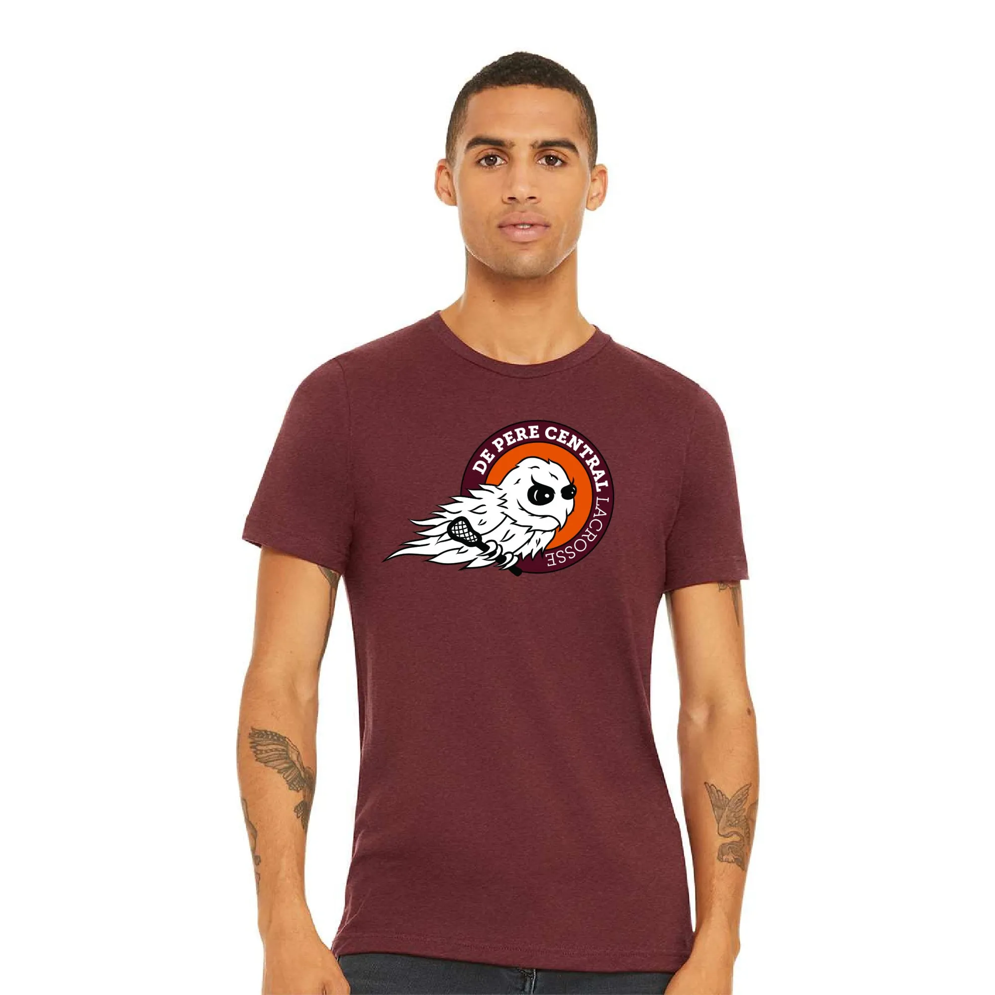 De Pere Central Lacrosse Ghostbirds Logo - Cardinal T-Shirt