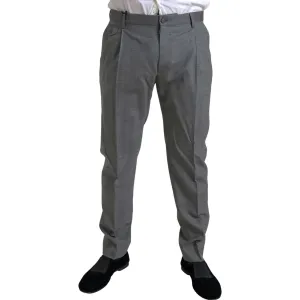 Dolce & Gabbana Elegant Skinny Wool Dress Pants in Grey