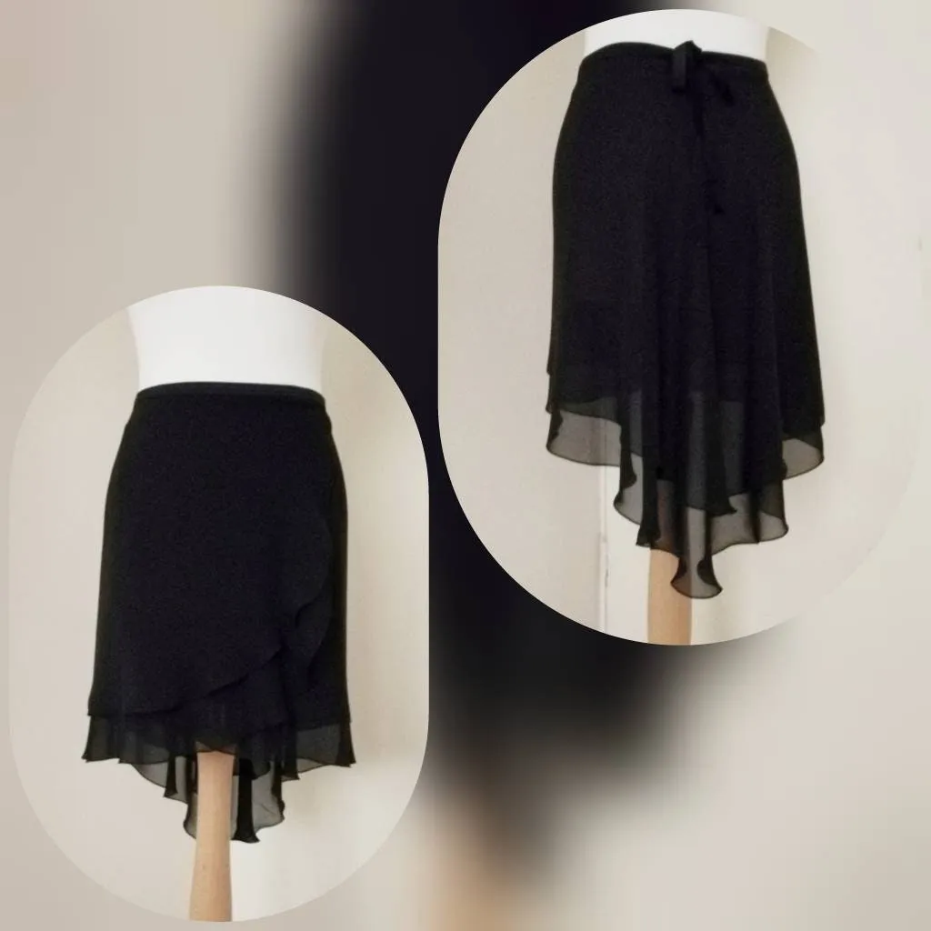 Double layered ballet wrap skirt