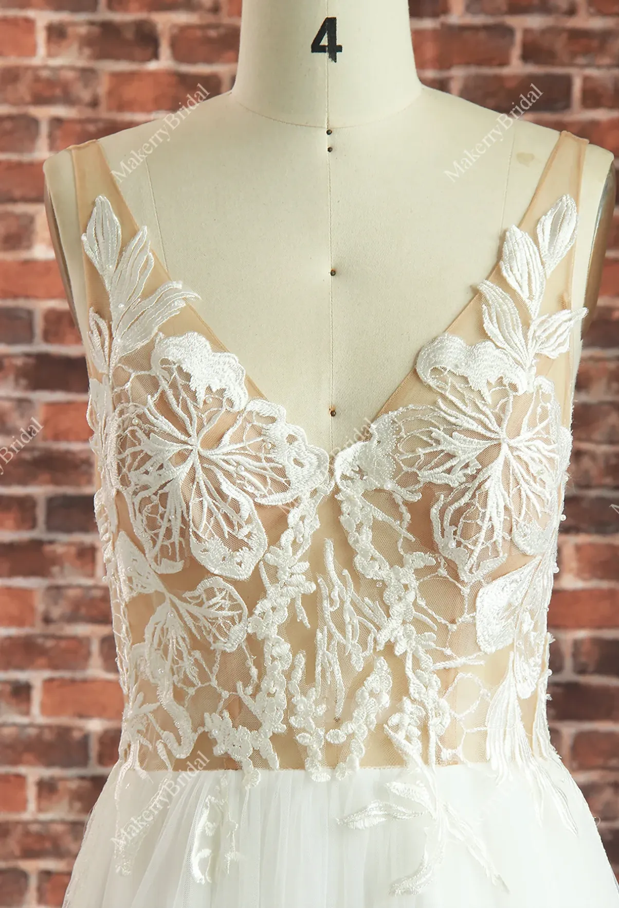 Dreamy Floral Lace Wedding Dress