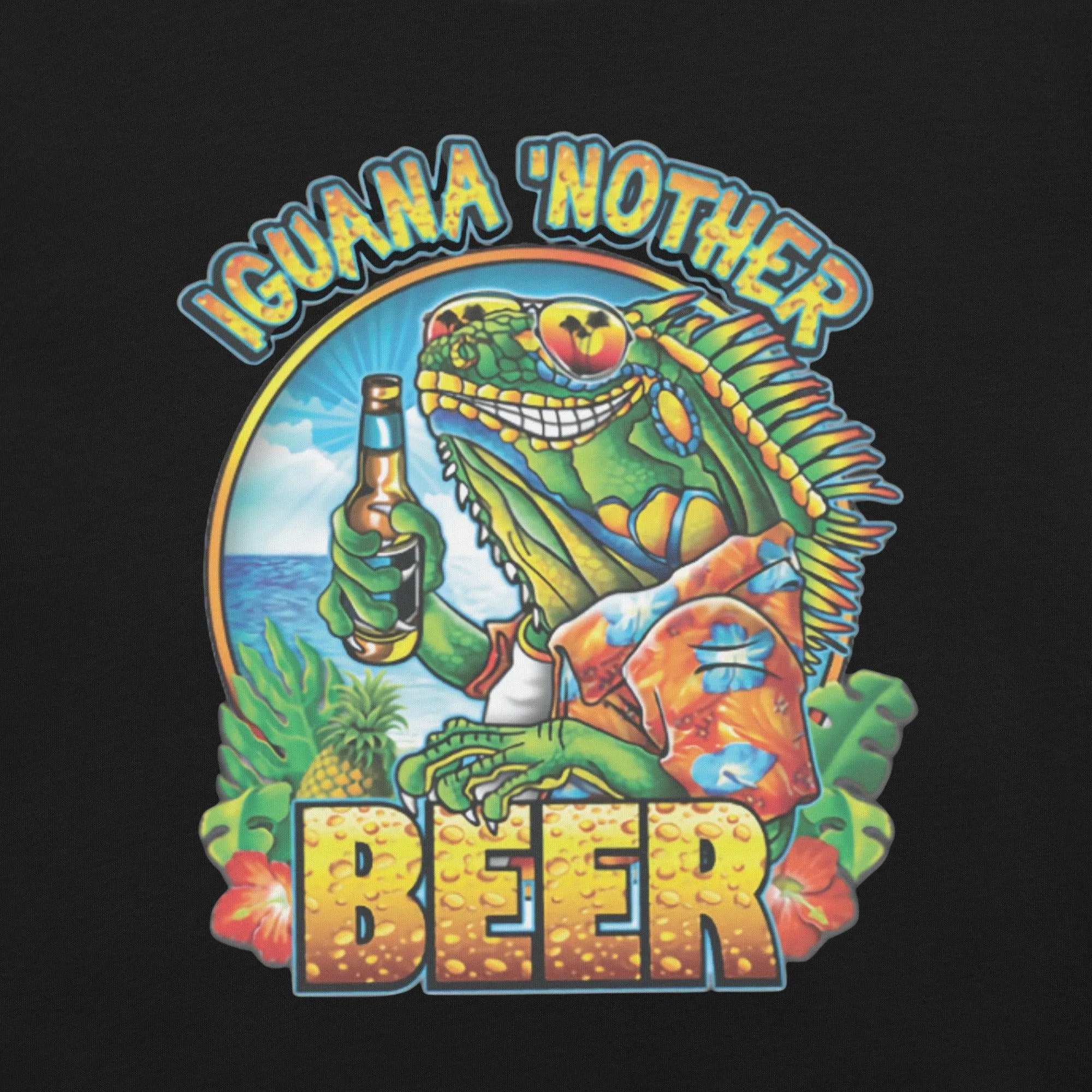 Drinking T-shirt Inguana 'Nother Beer Short Sleeve 100% Cotton Crew Neck Unisex Top