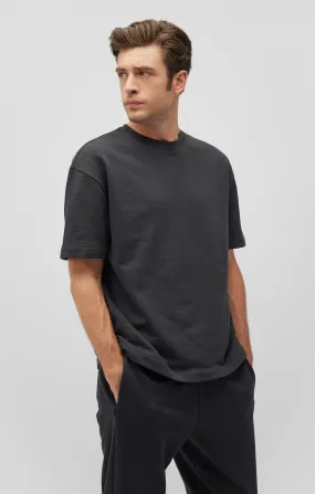 DROP SHOULDER T-SHIRT IN PIRATE BLACK