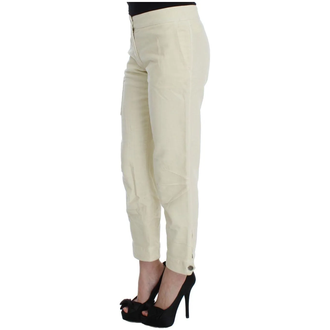 Ermanno Scervino Beige Capri Cropped Chic Pants