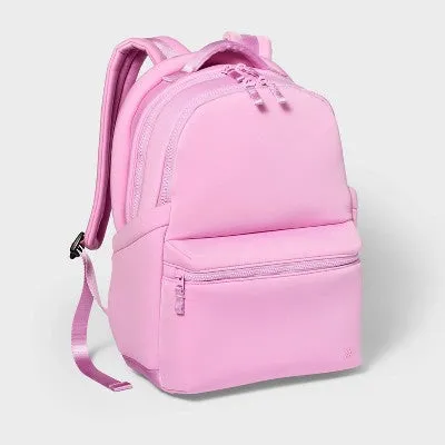 Faux Neoprene 17" Backpack Pink - All In Motion️