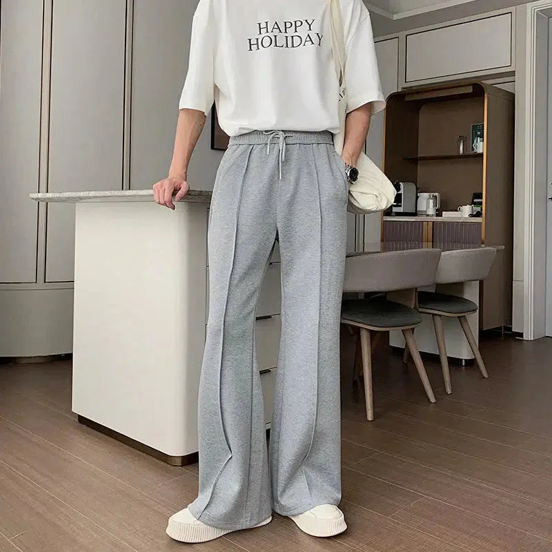 Flared Elastic Waist Wide-leg Sweatpants