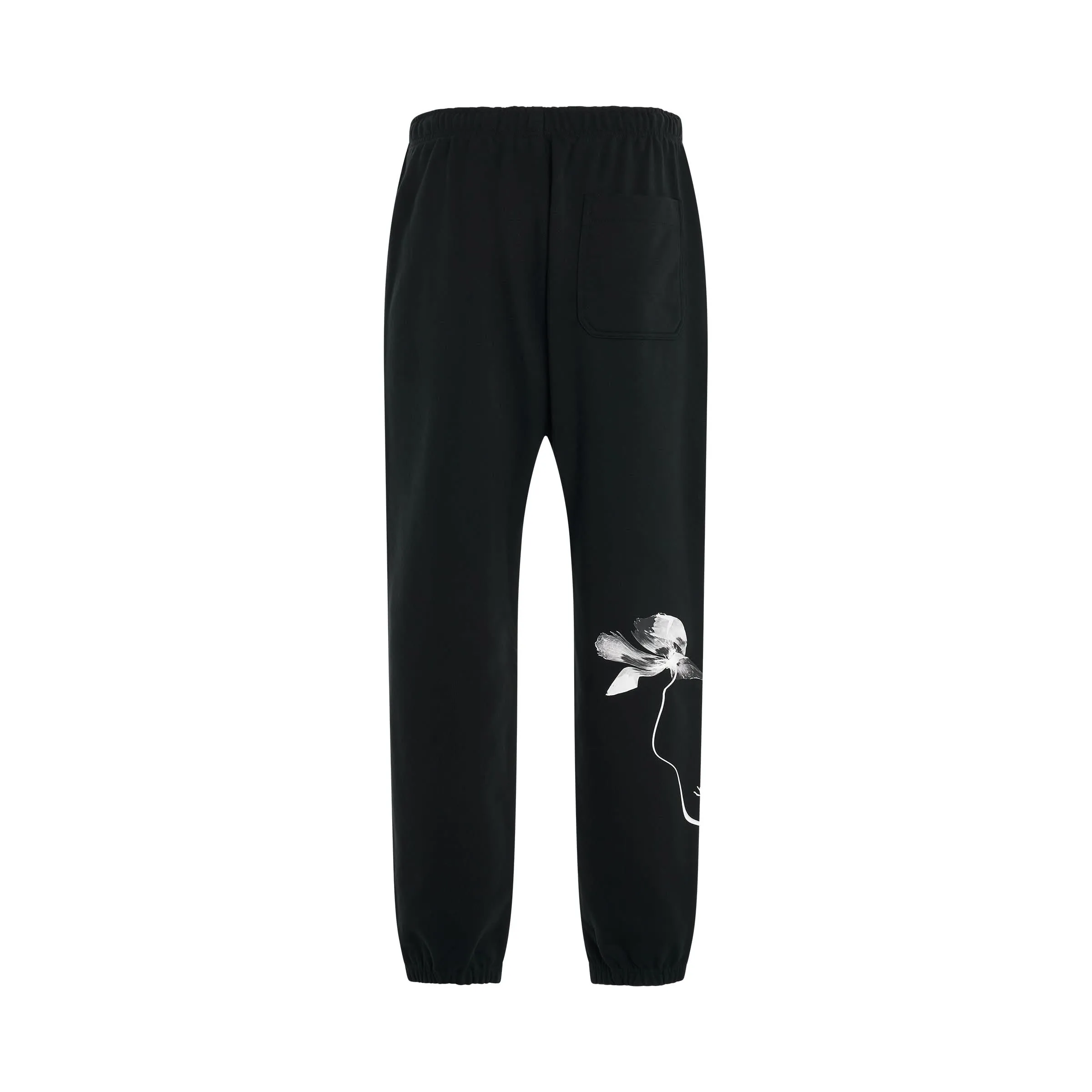 Flower Graphic Sweatpants in Black