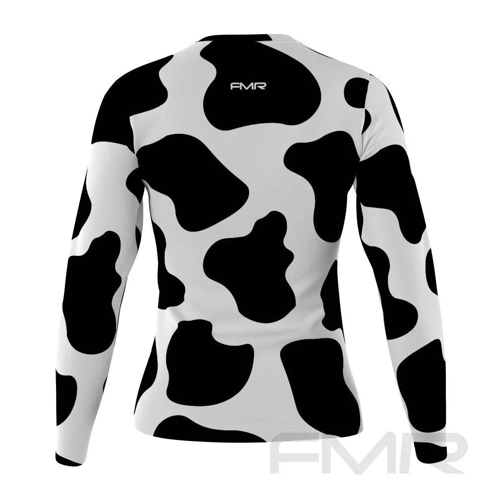 FMR Women's Cow Print Long Sleeve Running Shirt