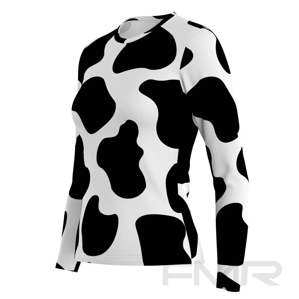 FMR Women's Cow Print Long Sleeve Running Shirt