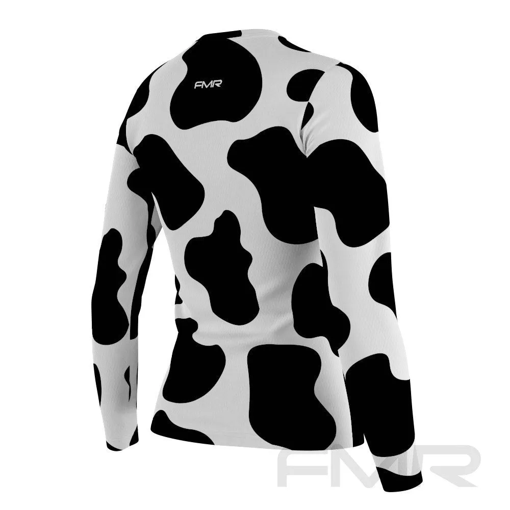 FMR Women's Cow Print Long Sleeve Running Shirt