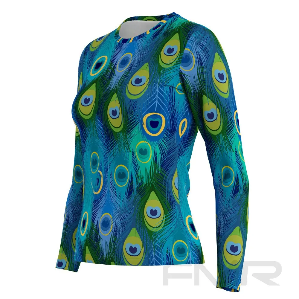 FMR Women's Peacock Print Long Sleeve Running Shirt