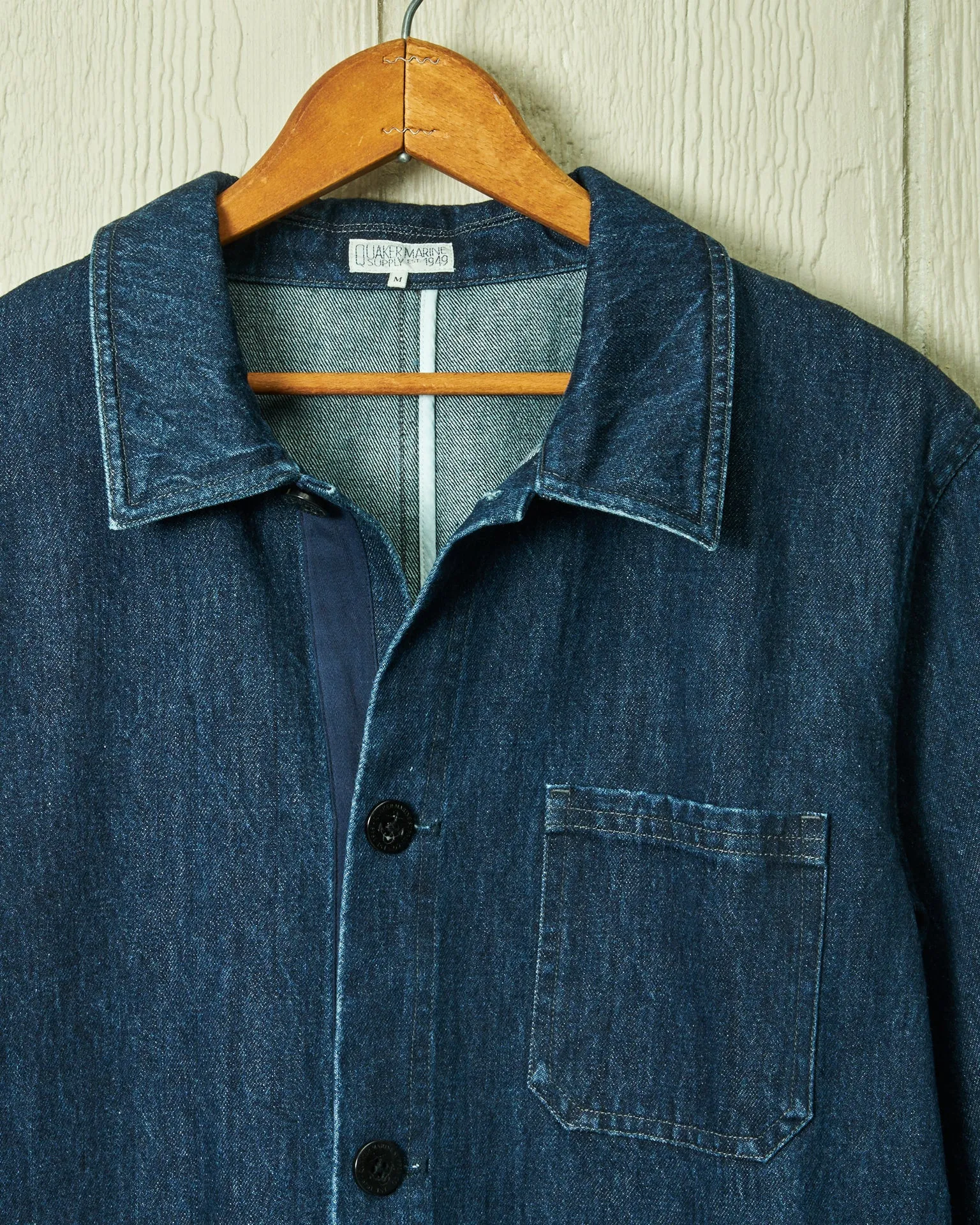 French Workman’s Jacket in Mid Wash Denim