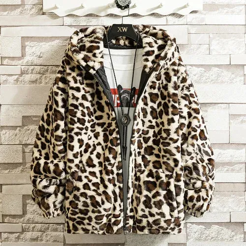 Funki Buys | Jackets | Women's Leopard Print Zip Hoodie Jacket