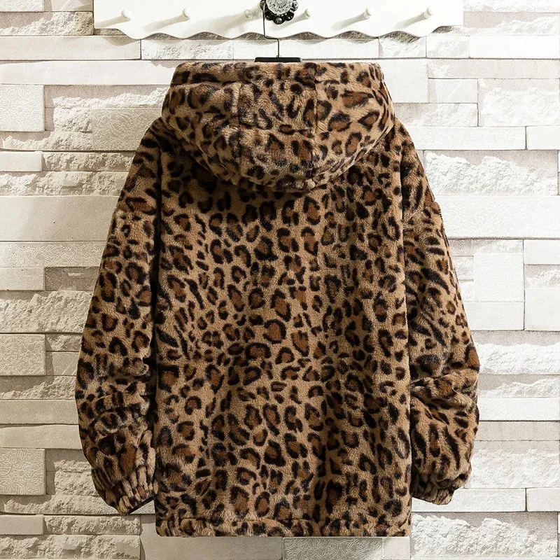 Funki Buys | Jackets | Women's Leopard Print Zip Hoodie Jacket