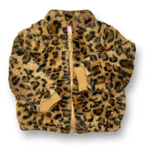 Girls Cat & Jack Size 2T Brown Leopard Print Faux Fur Coat