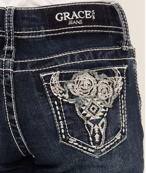 Girl's Grace in L.A. Steer Head Bootcut Jean