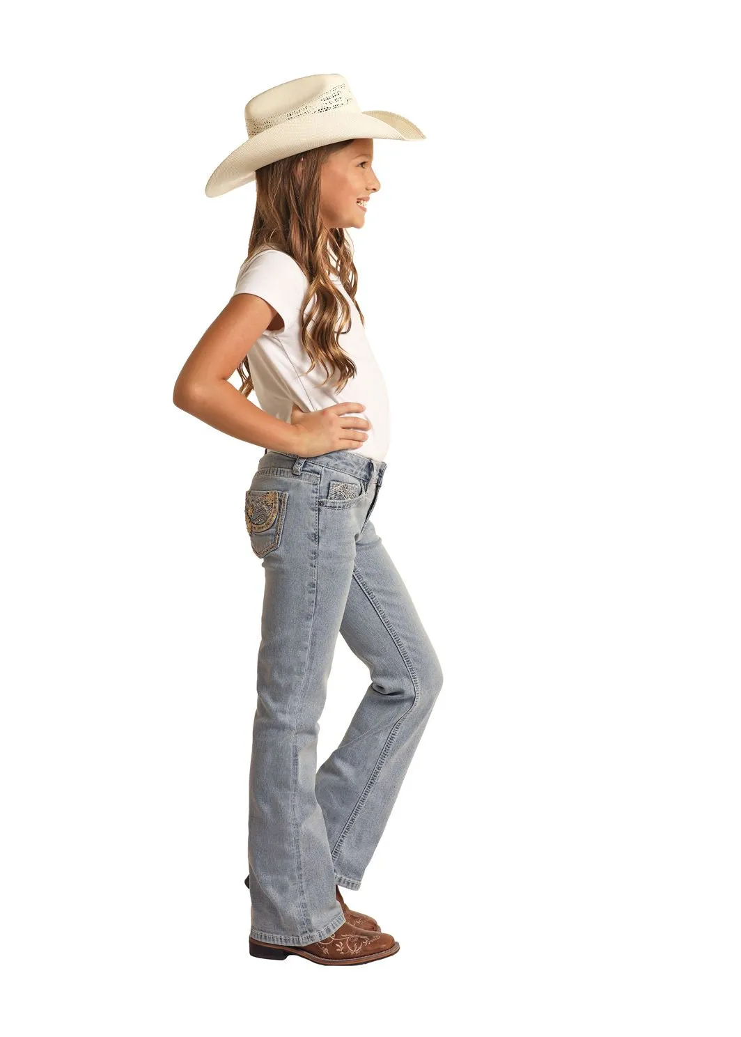 Girl's Rock & Roll Horseshoe Bootcut Jean