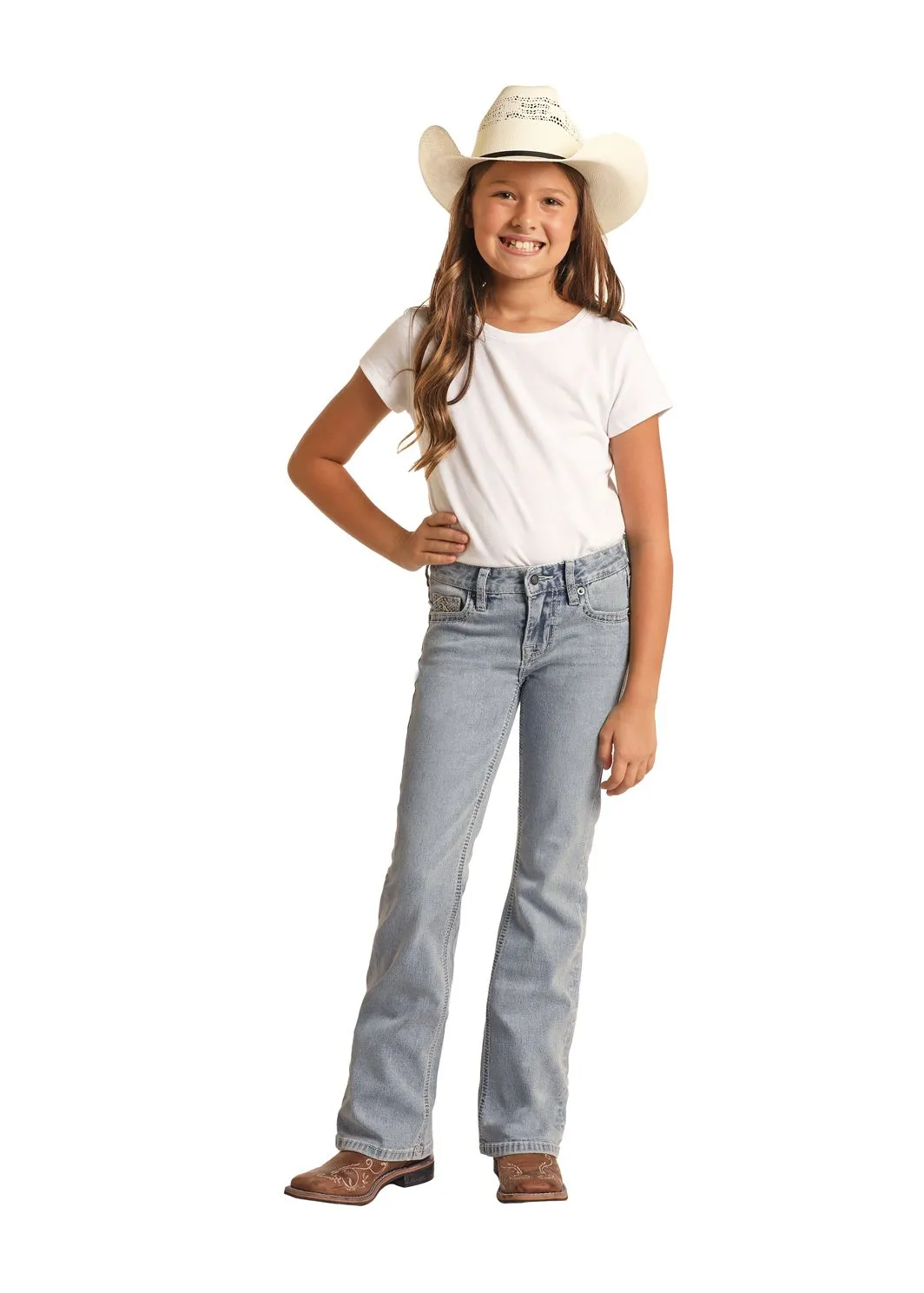 Girl's Rock & Roll Horseshoe Bootcut Jean