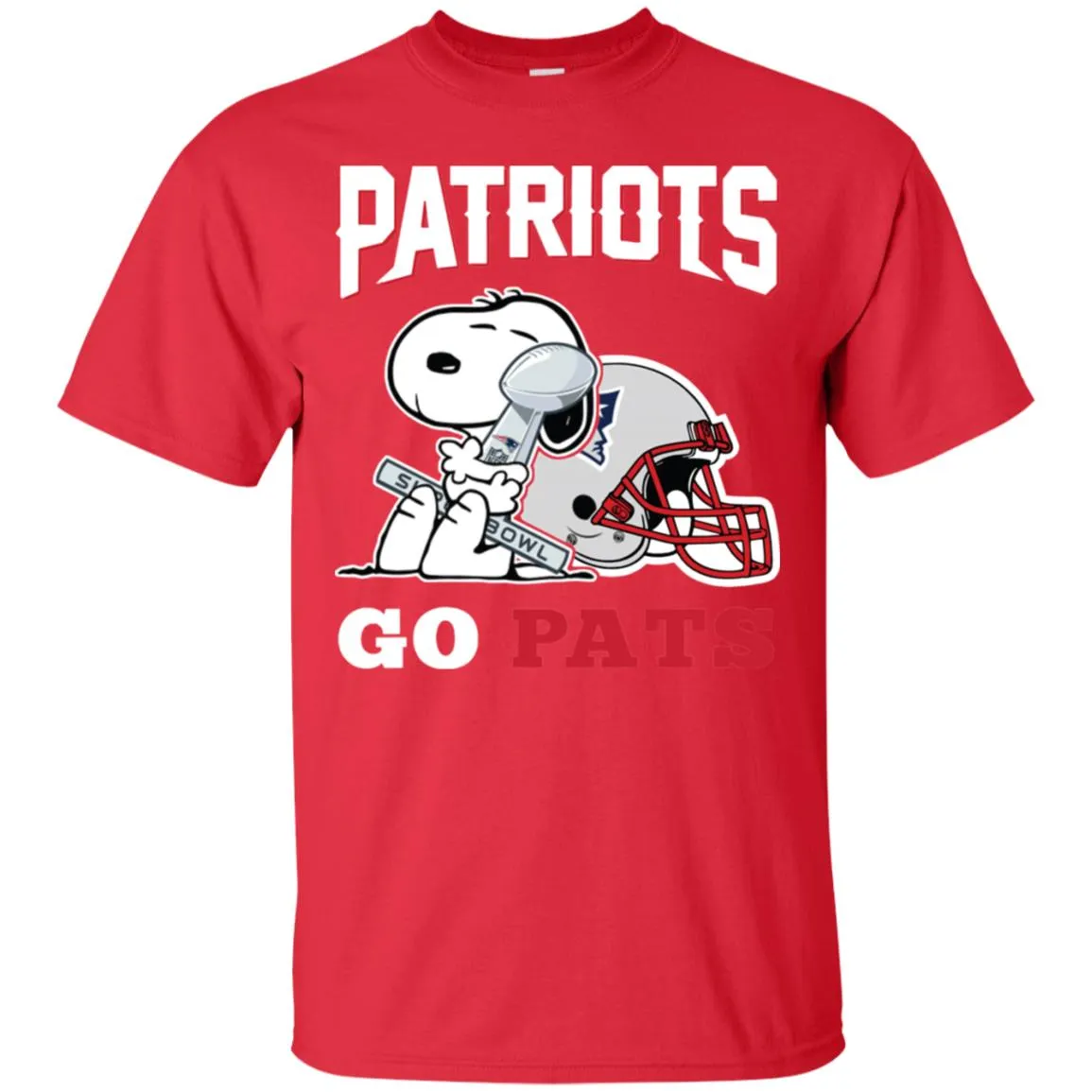 Go Pats - New England Patriots Super Bowl 2019 Snoopy Football Nfl Men Cotton T-Shirt