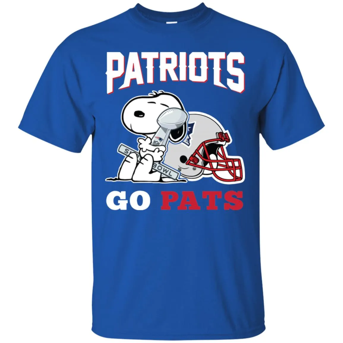 Go Pats - New England Patriots Super Bowl 2019 Snoopy Football Nfl Men Cotton T-Shirt