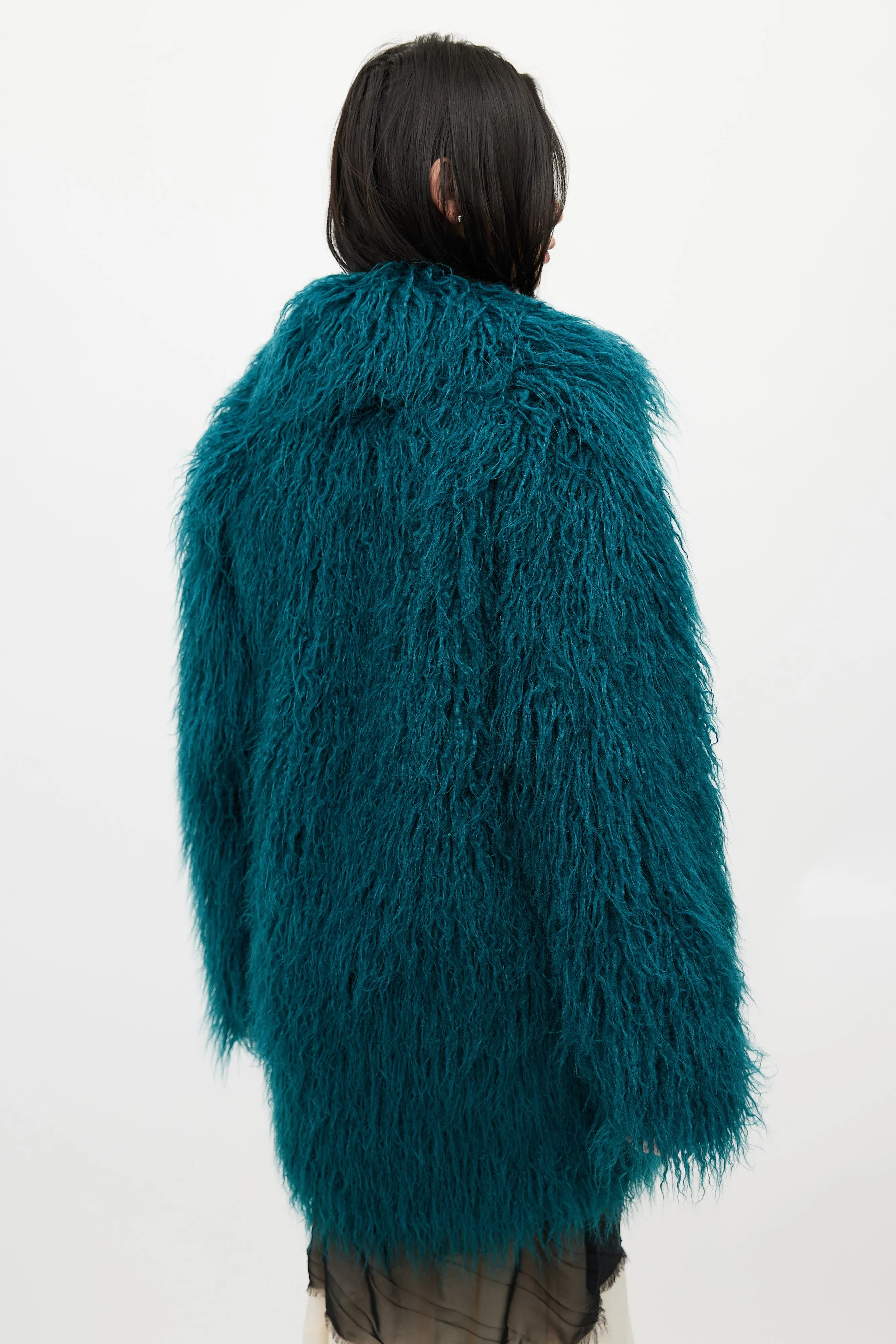 Green Faux Fur Coat