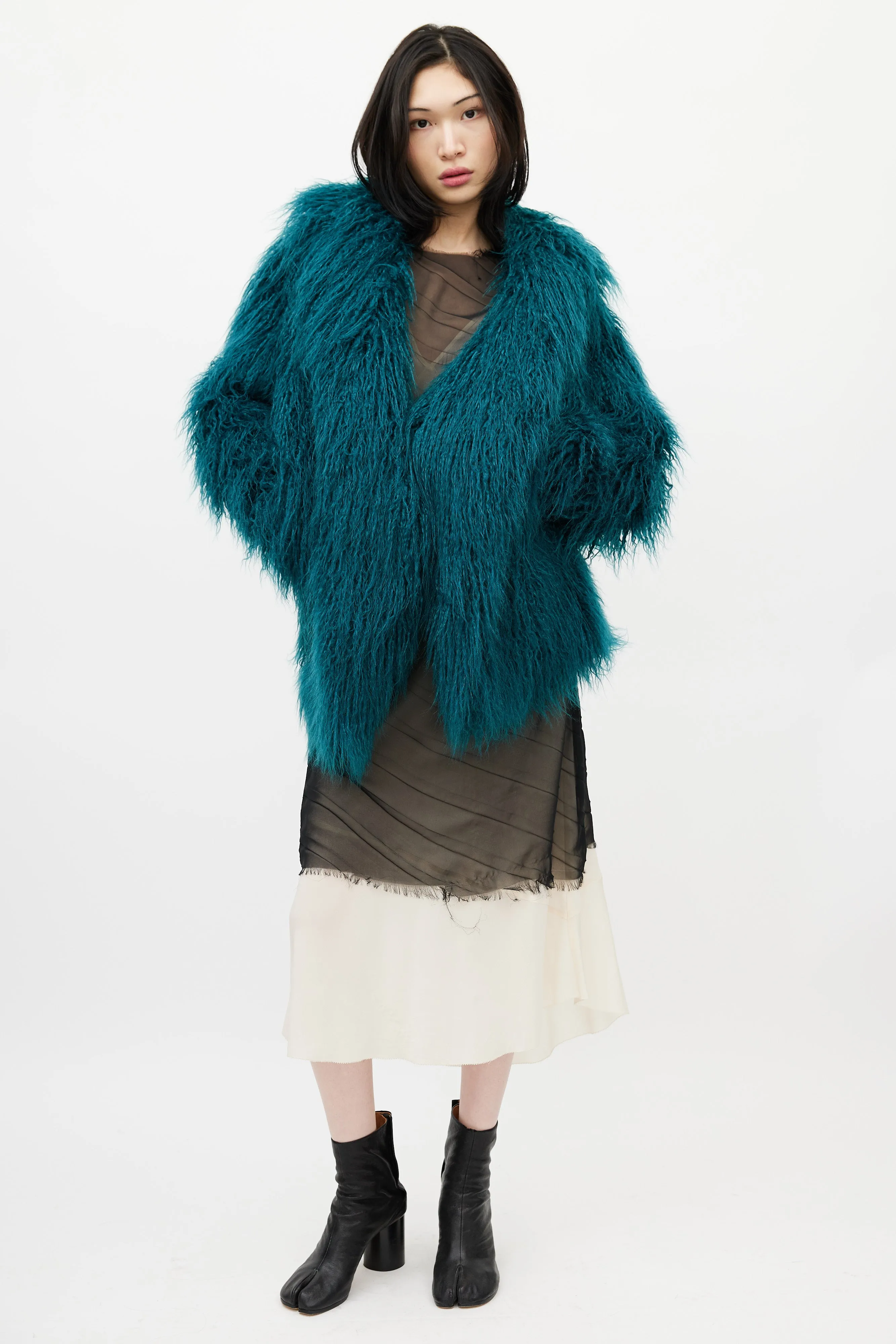 Green Faux Fur Coat