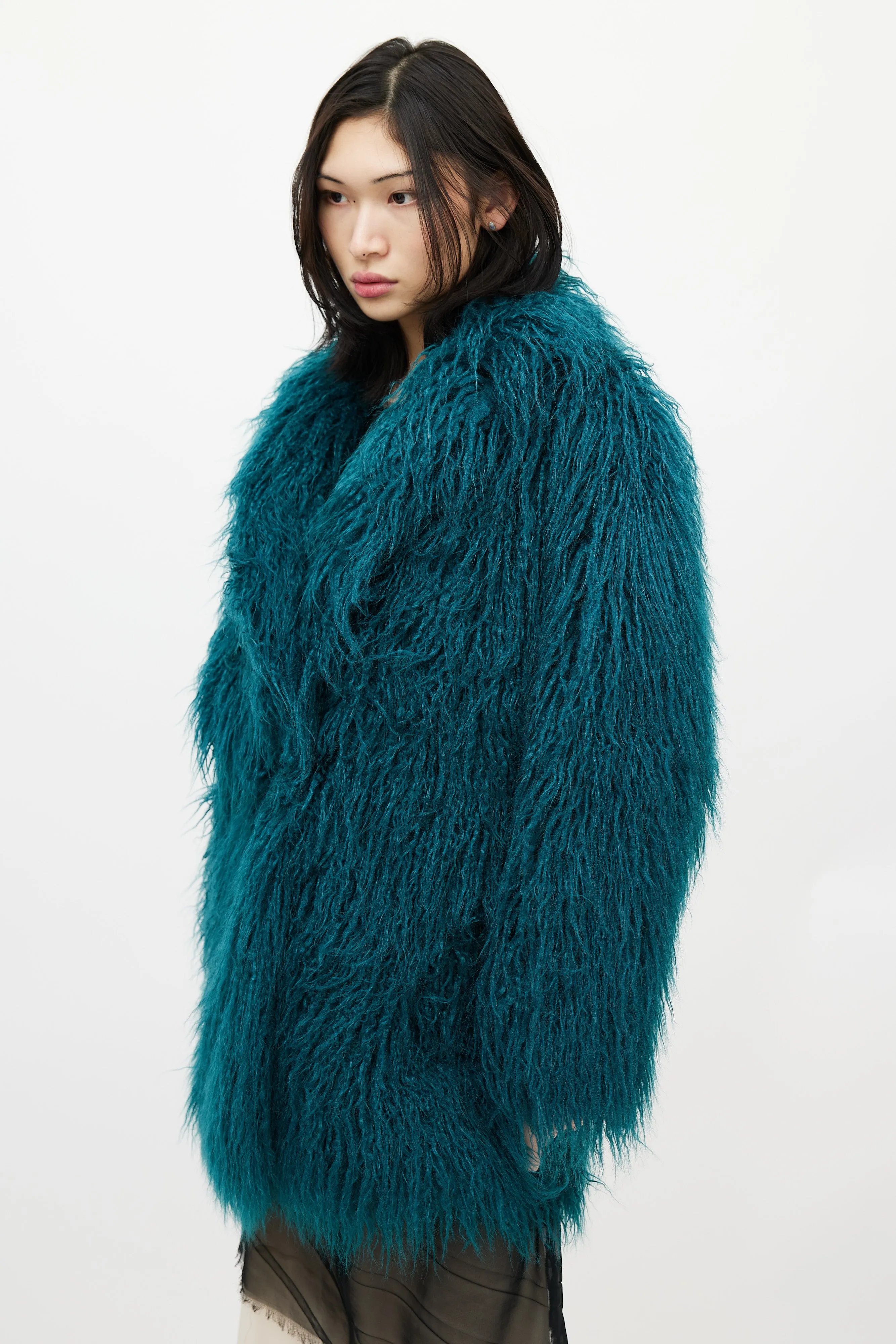 Green Faux Fur Coat